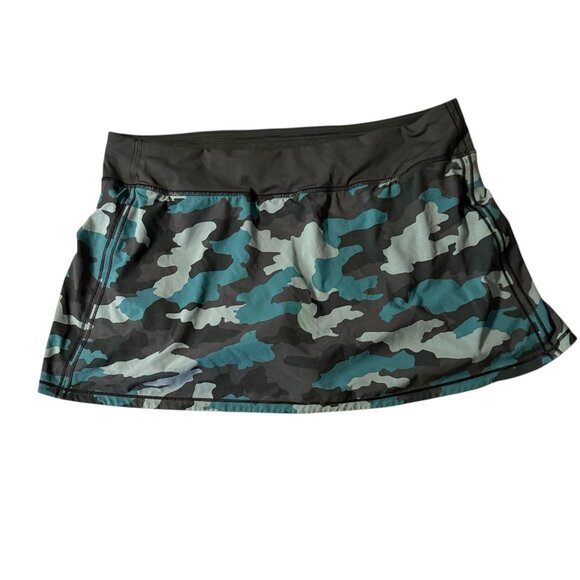 Lululemon Pace Riveal Camo Print Skort With Built-In Shorts Size 14 - Picture 1 of 6